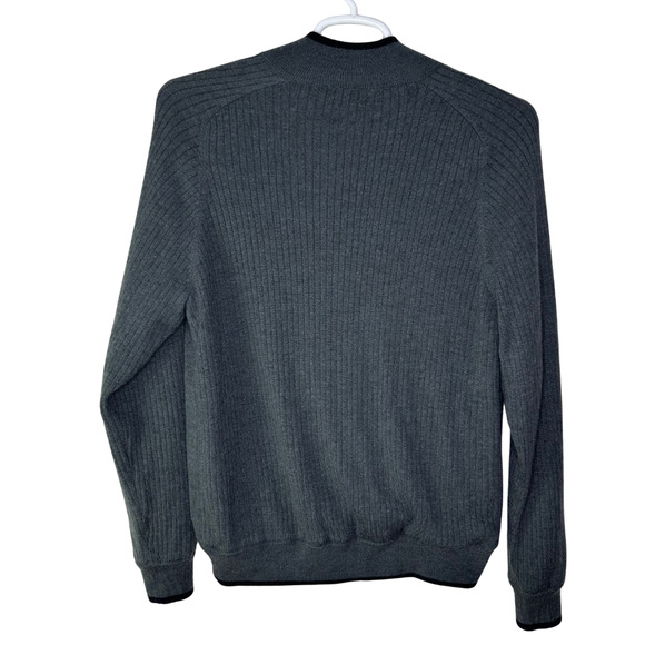 Brooks Brothers Country Club Golf Sweater Mens Large Gray Half Zip Pullover Wool - Picture 2 of 6